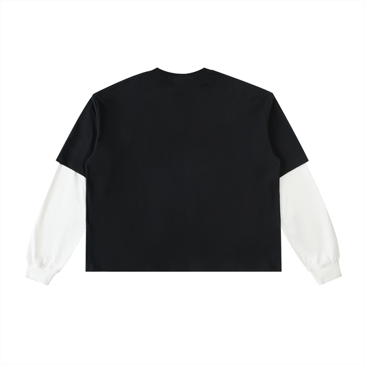Punkstar Layered Sleeve Cotton T-Shirt