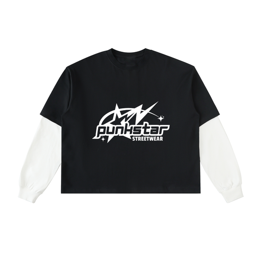 Punkstar Layered Sleeve Cotton T-Shirt