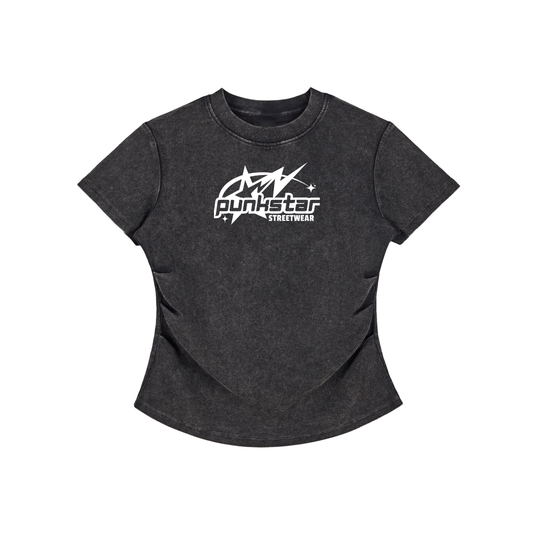 Vintaged-Wash Punkstar Cotton T-Shirt