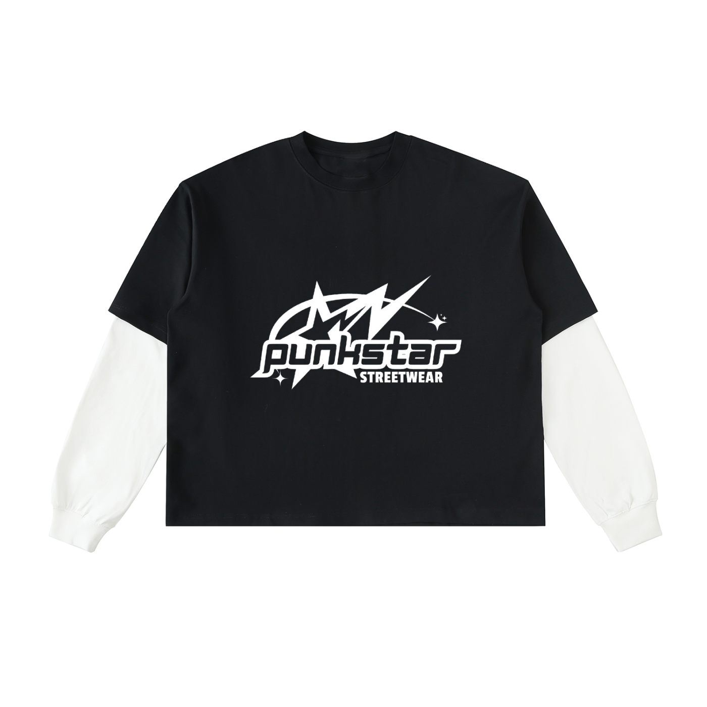 Punkstar Layered Sleeve Cotton T-Shirt